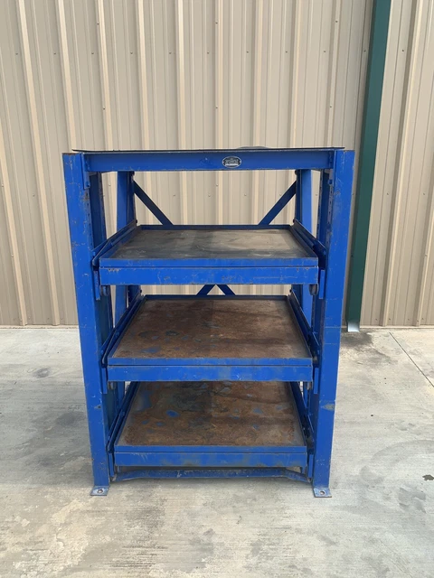 Industrial Roll Out Shelving Tool & Die Rack Heavy Duty Storage Shelf System