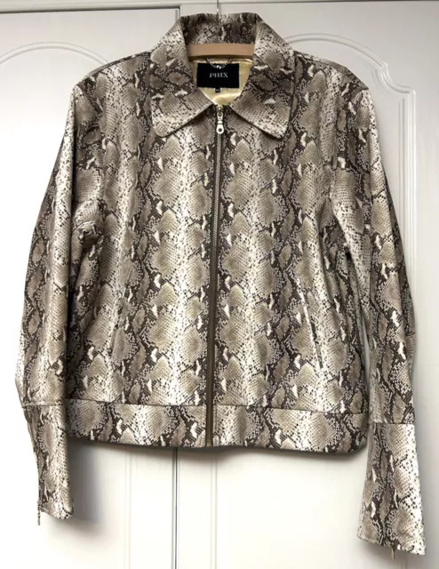 Phix England Clothing The Python Jacket Snake Skin Faux Leather Soft XL AW18