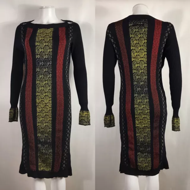 Vtg Jean Paul Gaultier Black Knit Dress M