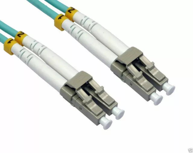 30m OM3 Aqua Fibre Optic LC LC Duplex MM 50 125 Patch LSZH Cable