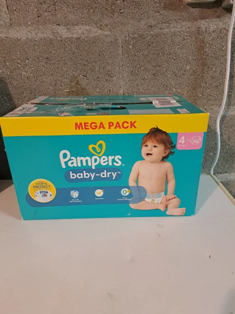 Paquet / Lot de 96 couches Pampers Baby-dry taille 4 T4 9 - 14 kg Méga Pack