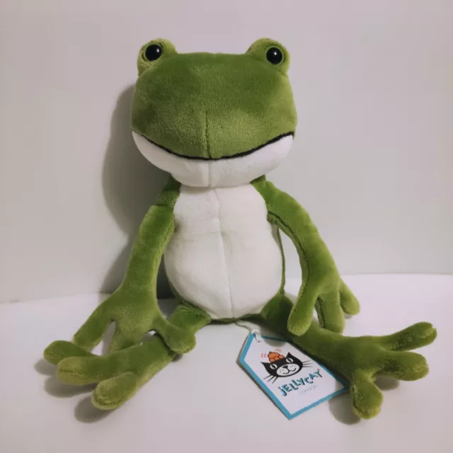 New OG Jellycat Finnegan Frog FIN3FR Retired BNWT With Tags Soft Toy Quirky Cute