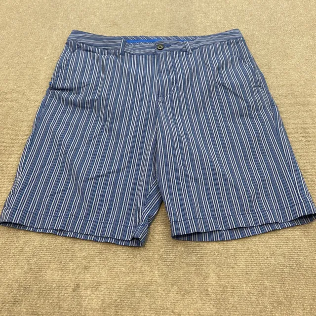 Tommy Bahama Shorts Mens 34 Blue Striped Nylon Stretch Casual Modern Outdoor