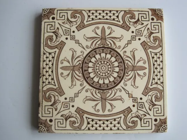 Antique Victorian T.g.& F. Booth / Carron Co Transfer Print Tile #1248 - C1888