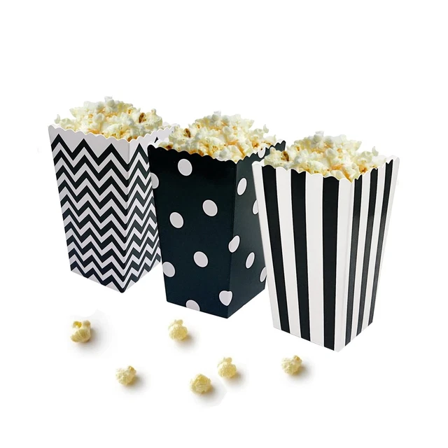 Popcorn Boxes 36 Pcs Cardboard Candy Containers for Small Movie Theater and W...