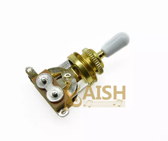 Gold 3 Way Guitar Toggle Switch White Tip Fits Les Paul SG Epiphone