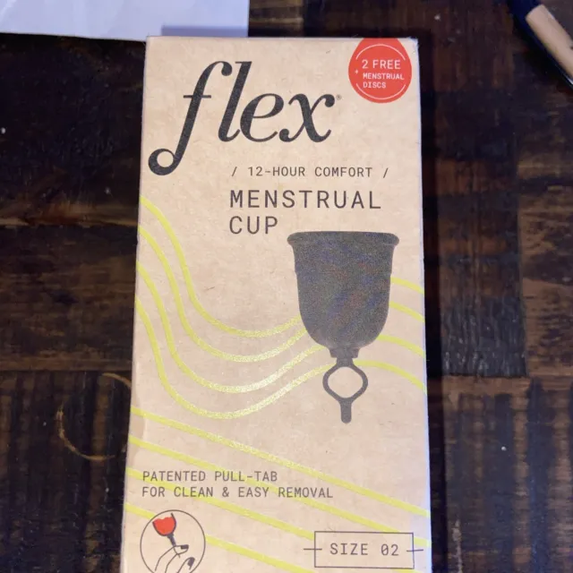 Copa menstrual reutilizable FLEX 12 horas COMODIDAD-CON 2 DISCOS DESECHABLES Talla 02