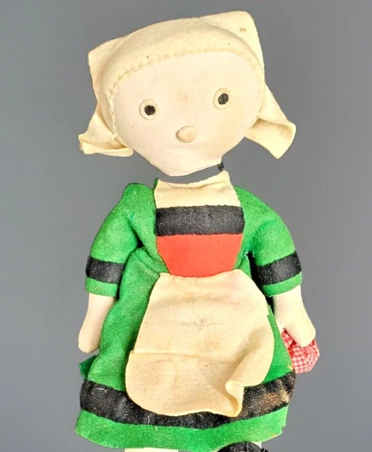 Poupée Bécassine Ancienne En Feutre – Style Lenci – Vintage Rare