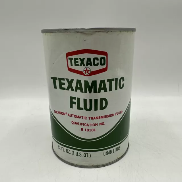 VINTAGE EMPTY METAL Quart Transmission Fluid Oil Can Texaco Texamatic ...