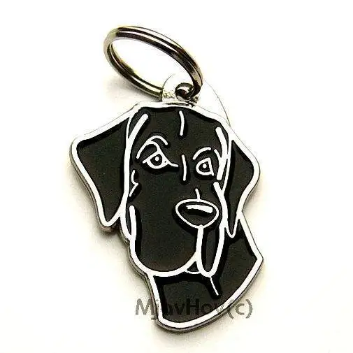 Dog name ID Tag,  Great Dane, Personalized, Engraved, Handmade, Charm, Key chain