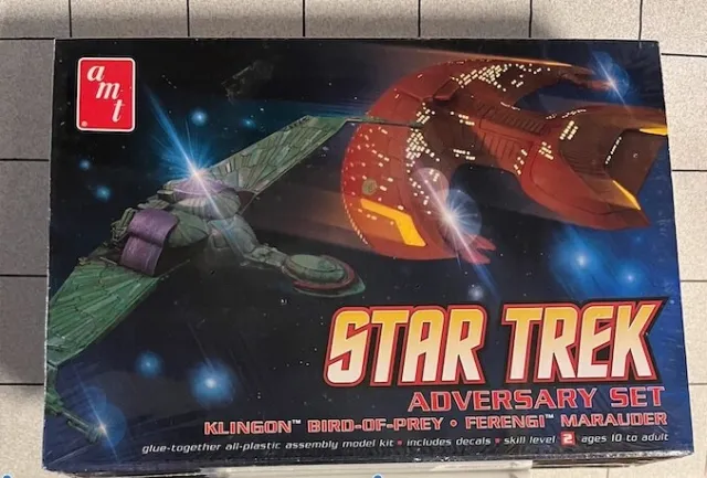 STAR TREK ADVERSARY SET Klingon Bird-of-Prey & Ferengi Marauder Plastic kit AMT