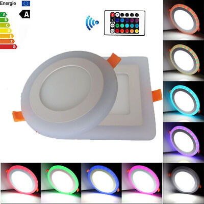 Dual Color RGB LED Ceiling Panel Light Recessed Downlight Spot Lamp 6W 9W 16W 24
