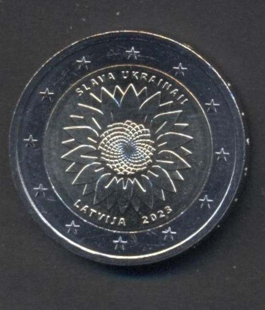12952 Latvia(Ukraine),2023, UNC 2 Euro coin "Slava Ukrainai" (Sunflower) 12952 Latvia(Ukraine),2023, UNC 2 Euro coin "Slava Ukrainai" (Sunflower)