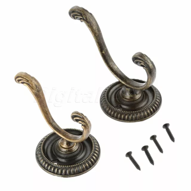 Wall Door Hangers Clothes Hat Coat Robe Hanging Zinc Alloy Single Hooks 1/5pcs