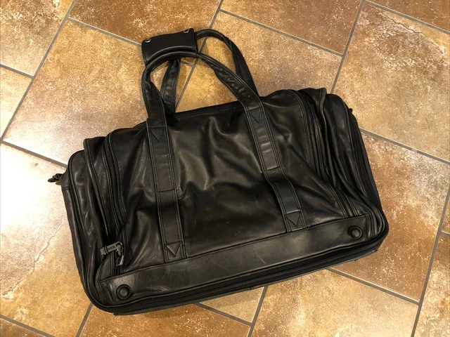 Tumi 978D3 Black Napa Leather 21” Expandable Carry On Duffle Weekender Bag