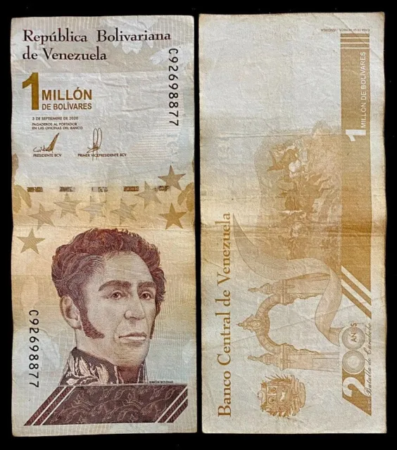 VENEZUELA 1 Million Bolivar Soberano, 2020, P-114, World Currency