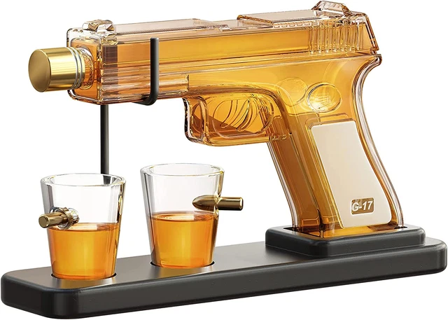 Regalos para hombre papá, juego decantador de whisky de 15,2 oz con transparente 2,0