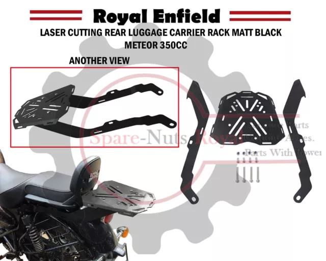 Black "Laser Cutting Rear Luggage Carrier Rack" Fit For Royal Enfield Meteor 350