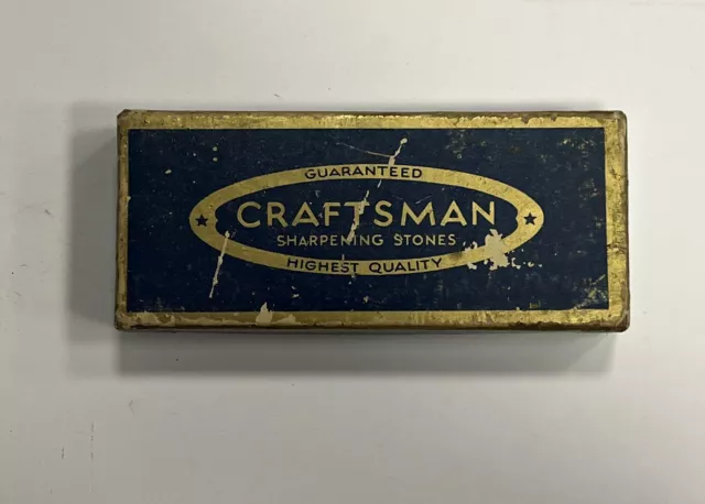 Vintage Craftsman No. #6440 Knife Sharpening Stone In Original Box 3/4 x 2 x 5