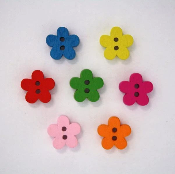 Lot De 10 Boutons Fantaisie En Bois Forme Éléphant - Diamètre 20 Mm - Pour Scrapbooking & Couture