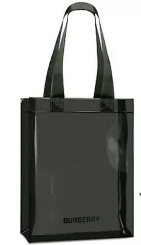 BURBERRY BLACK CLEAR See-Thru Translucent Tote Shopper Bag Limited ...