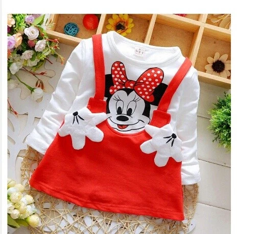 Abito tunica manica lunga bambina 6 mesi-4 anni Disney Minnie mouse gress girl