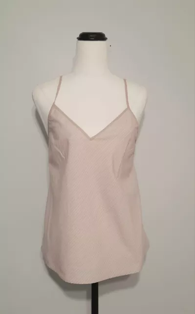 Cue Mushroom Pink Striped Cotton Blend Twill Camisole Size Small/Medium Layer