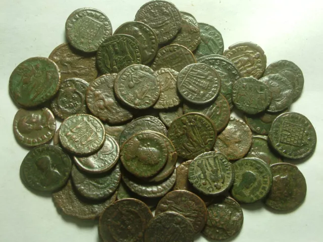 Lote de monedas romanas antiguas genuinas Constantino/Valente/Constancio/Licinio/Constancio