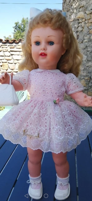 RAYNAL 3 Brigitte poupe ancienne vêtement année 60 cheveux fossette