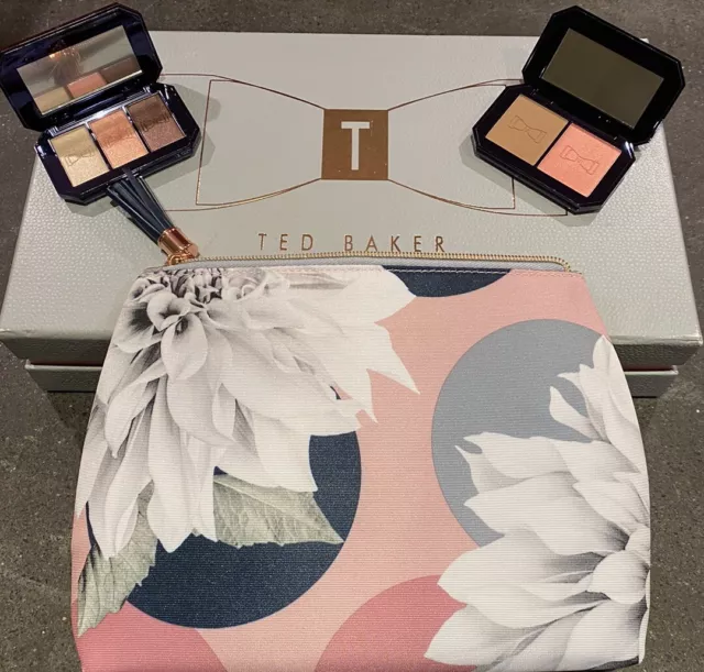 Ted Baker 3 Eye Shadows, Bronzer Duo And Make Up Bag New Boxed ( See Note)