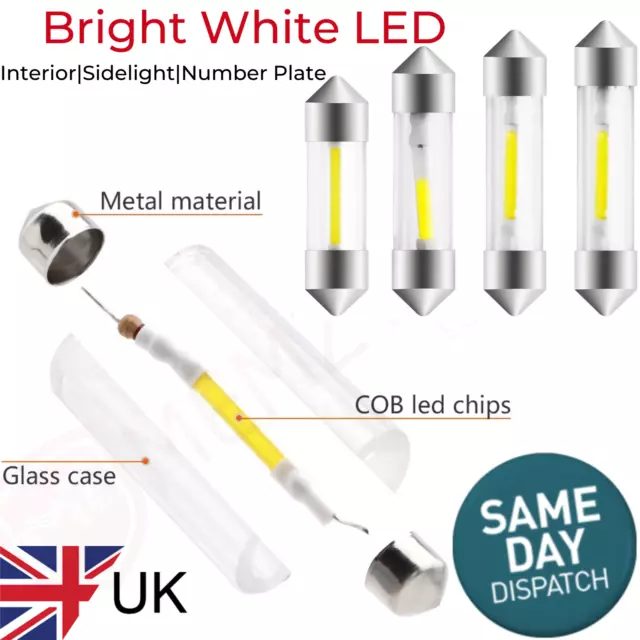 31/36/39/41mm Car Festoon LED 239 272 White Light Bulbs Interior Boot C5W 12V UK