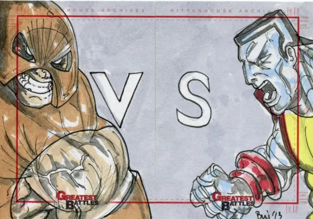 Marvel Greatest Battles Panel Sketch Card By Thanh Bui Juggernaut & Colossus