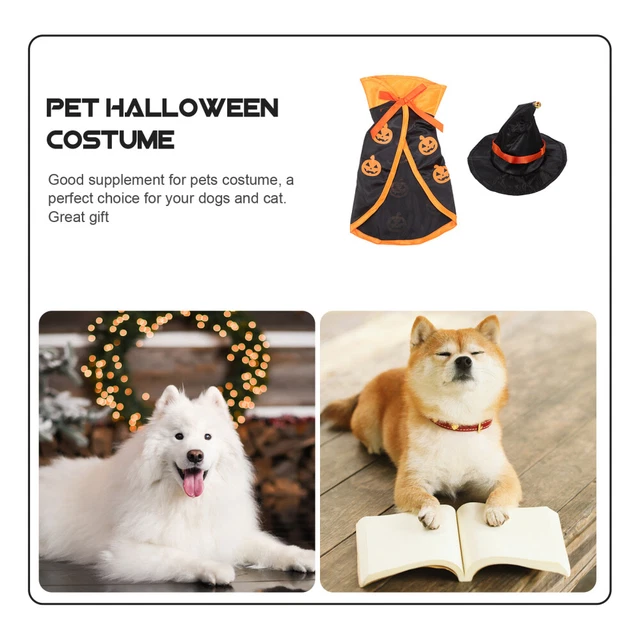 1 Satz von Haustier-Kostüm-Hut-Mantel-Set-Katzenhund-Cosplay-Stütze für 5