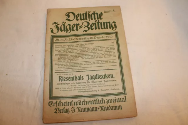 PERIÓDICO ALEMÁN CAZADOR 1919 CUADERNO No 23