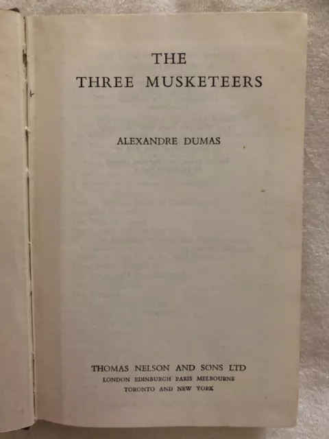 The Three Musketeers, Alexander Dumas - Nelson Publishers - Circa 1940s?