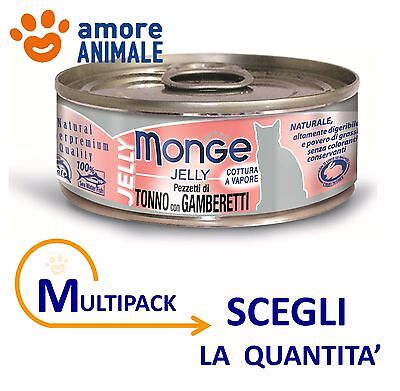 MULTIPACK Monge Cat JELLY - Tonno e Pollo con Gamberetti 80 gr. per gatto