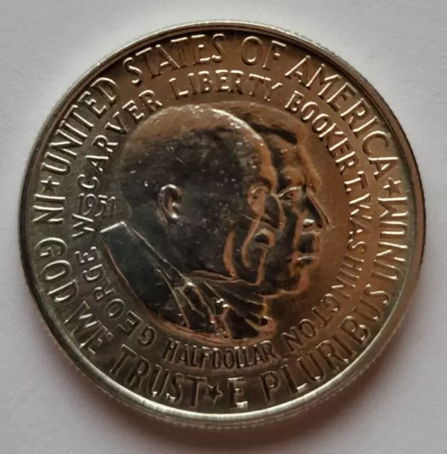 1/2 Dollar 1951 USA - George Washington Carver und Brooker - Silbermünze!