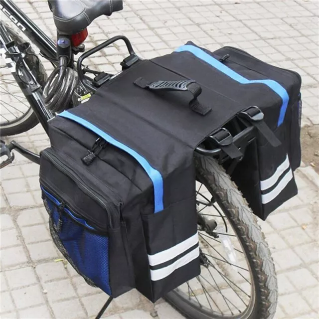MTB Bicycle Carrier Bag Rear Rack Bike Trunk Bag Luggage Back Seat Double Side