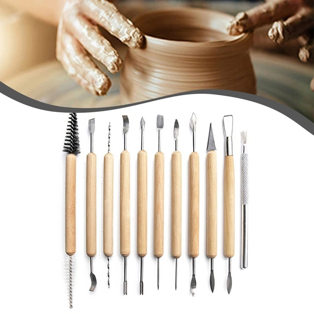 Set di strumenti essenziali per tagliare argilla polimero per scultura ceramica