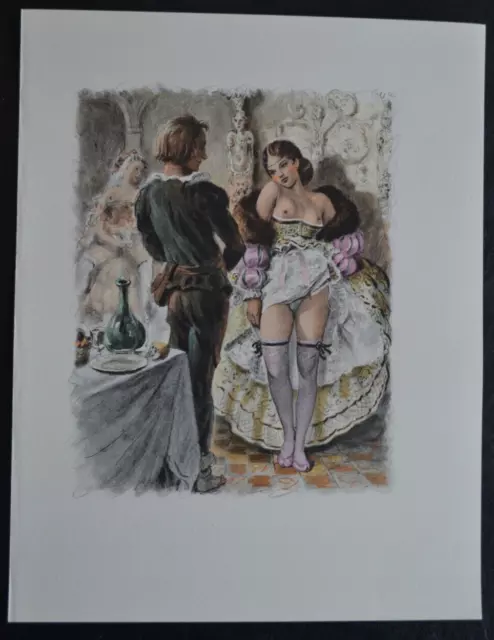 Lithographie Erotique Vers 1950 Femme Nue Erotisme Curiosa Exhibition