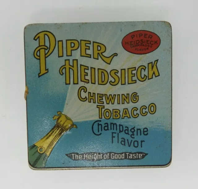 ANTIQUE PIPER HEIDSIECK Chewing Tobacco Tin Container Champagne Flavor ...