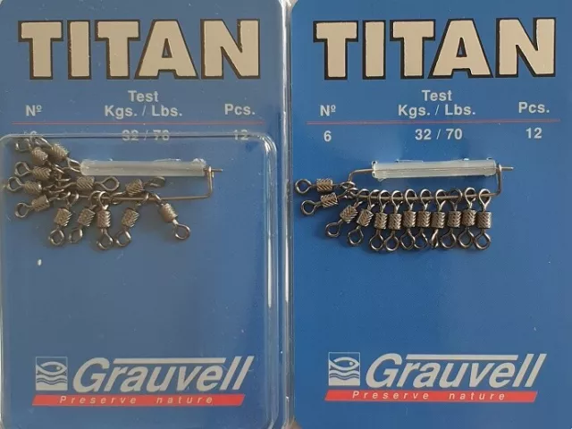 Grauvelle Titan émerillon rolling taille n°6 résistance 32kg 24 pièces