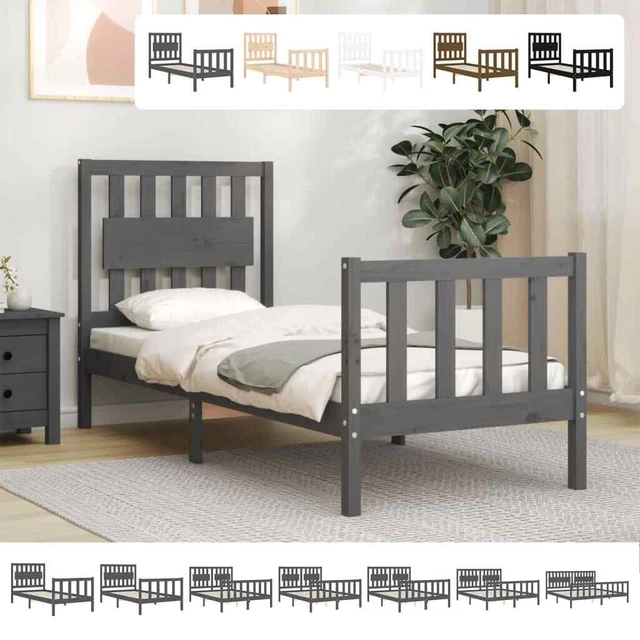 BED FRAME WITH Headboard White Super King Size Solid Wood vidaXL £165.