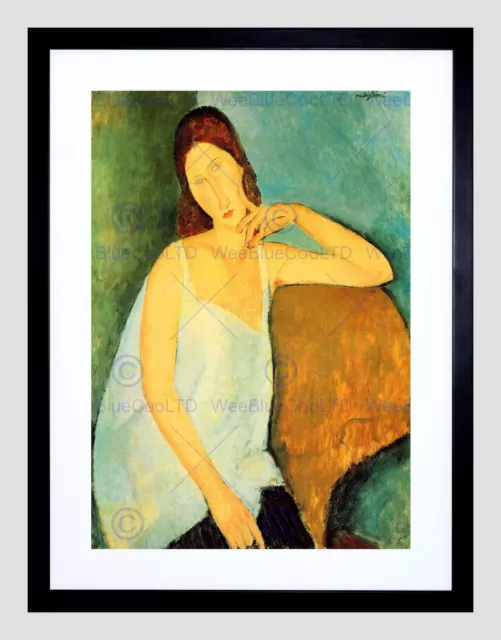 Amedeo Modigliani Portrait Of Jeanne Hebuterne Black Framed Art Print B12X928