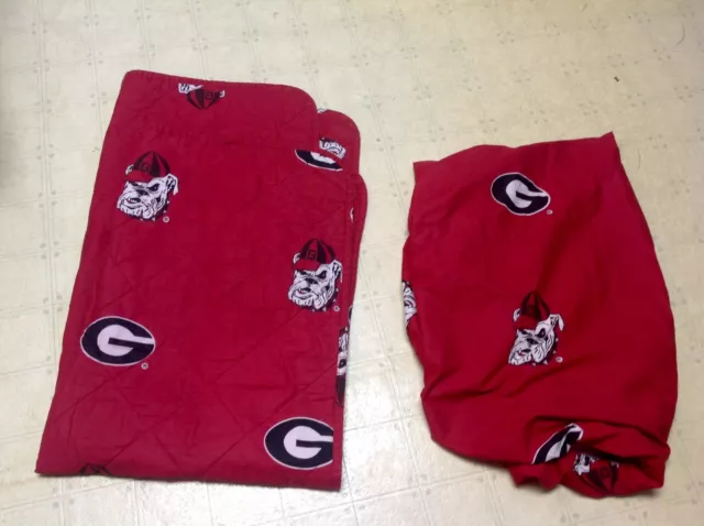 Georgia Bulldogs NCAA Crib Comforter Blanket + Fitted Sheet Baby Bedding *WoW*