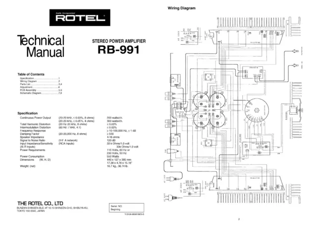 Service Manual-Anleitung für Rotel RB-991