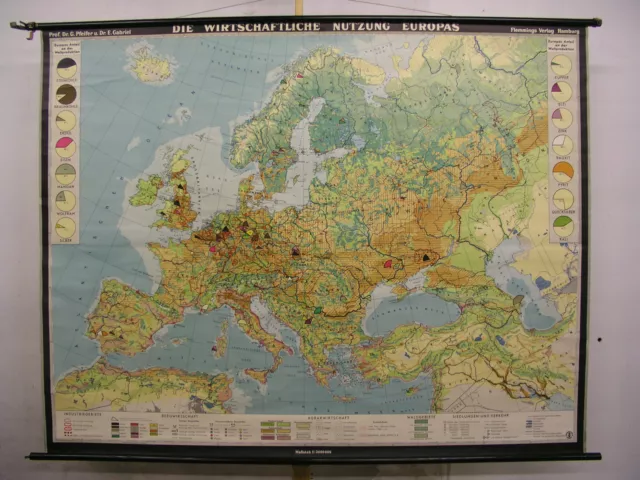 Schulwandkarte Wall Map School Map Role Map Economy Use Europe 207x161