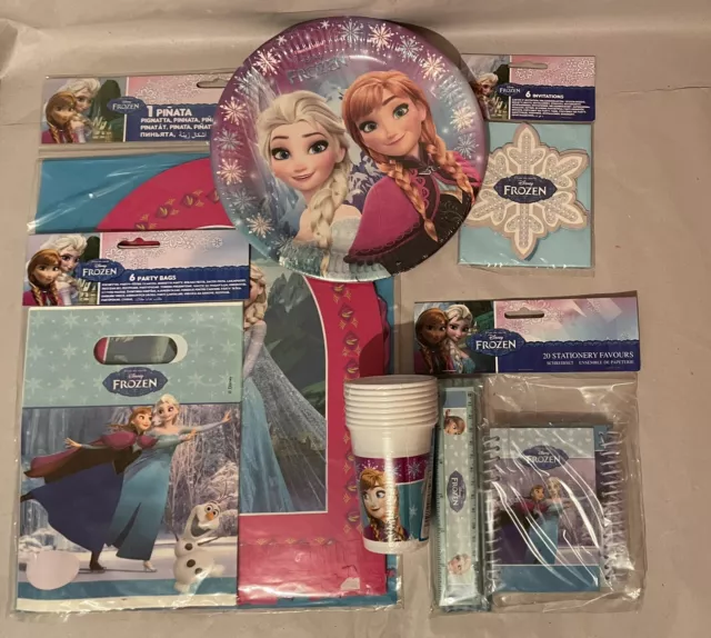 Die Eiskönigin Frozen Party Geburtstag Set 7 Teilig + 2 Geschenke Gratis