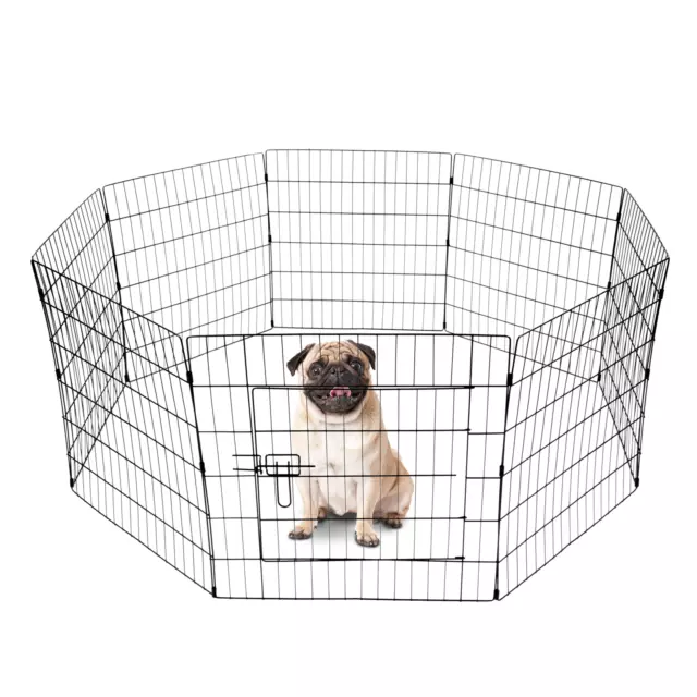 8 Panel Pet Playpen Dog Puppy Rabbit Portable Cage Run Pen Folding Fence Crate