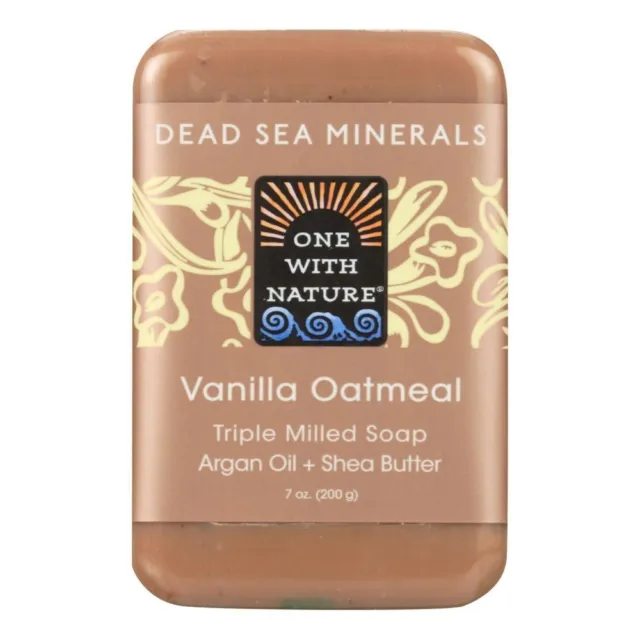 One With Nature Dead Sea Mineral Vanilla Oatmeal Soap - 7 oz